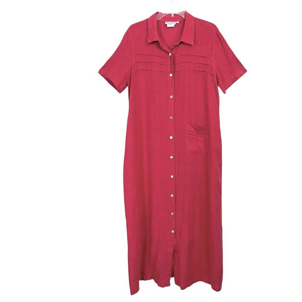 Match Vintage Minimalist Linen Euro Summer Dress 12 Breathable Coastal Classic